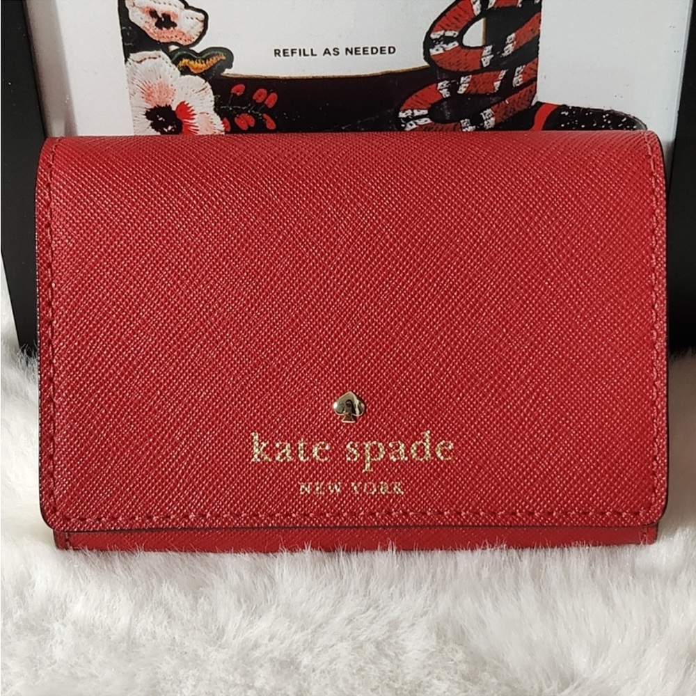 Kate spade red snap bifold wallet